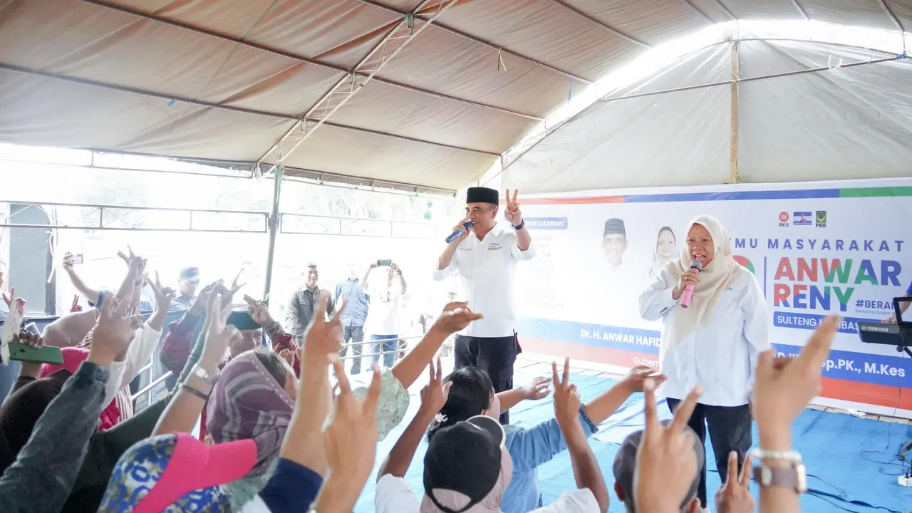 Calon Gubernur dan Wakil Gubernur Sulawesi Tengah (Sulteng) nomor urut 2, Anwar Hafid dan Reny Lamadjido (Istimewa)