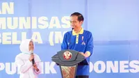 Presiden Joko Widodo mencanangkan kampanye vaksinasi Measles Rubella di MTs Negeri 10 Sleman, Ngaglik, Sleman, Yogyakarta, Selasa (1/8/2017) ( Foto : Dokumentasi Kementerian Kesehatan RI)