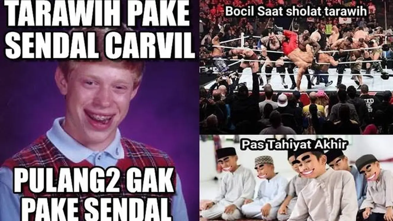 7 Meme Nyeleneh saat Shalat Tarawih, Anak Kecil Pasti Selalu Bikin Ulah