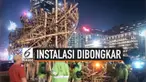 Pemprov DKI membongkar instalasi yang terbuat dari bambu yang berdiri di kawasan Bundaran HI. Bekas lokasi instalasi rencananya akan dikembalikan menjadi taman.