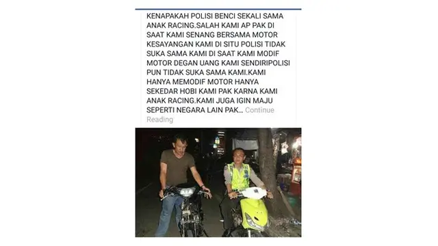 Status Lucu Anak Motor di Media Sosial Ini Bikin Mikir Keras