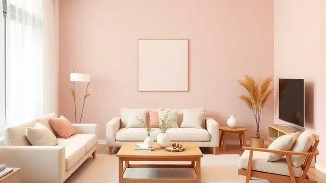 desain ruang tamu serba pink (ilustrasi by qwen.ai)