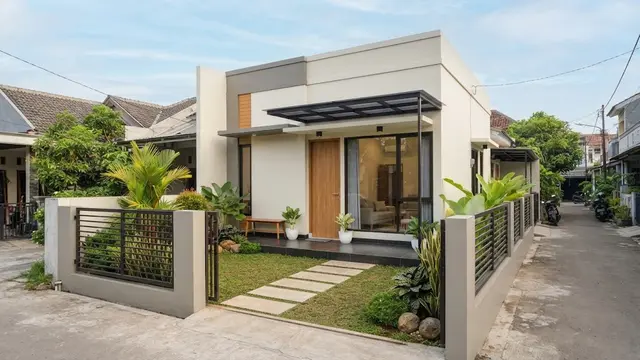 Rumah Minimalis dengan Taman Depan Terbuka