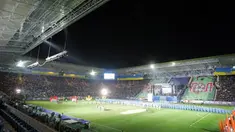 A general view shows the newly constructed stadium in the Ukrianian industrial city of Dnipropetrovsk during its opening ceremony. It is one of the few stadiums that was built for the Euro 2012 tournament. AFP PHOTO/MYKOLA LAZ RENKO