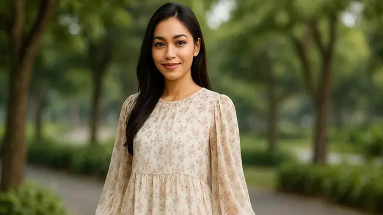 7 Model Tunik Motif Bunga Kecil Lengan Bishop, Bikin Tampilan Feminin dan Anggun di Segala Acara