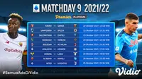 Jadwal dan Live Streaming Liga Italia Serie A Matchday 9 di Vidio Pekan Ini. (Sumber : dok. vidio.com)