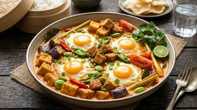 Resep Telur Ceplok Masak Santan Pedas