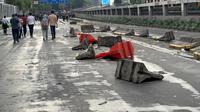 Kondisi terkini di gedung DPR/MPR RI saat demo 28 Agustus 2025. (Liputan6.com/Ady Anugerahadi)