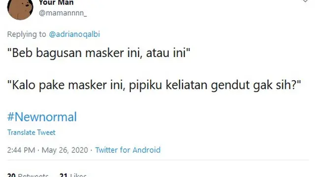 cuitan kocak new normal