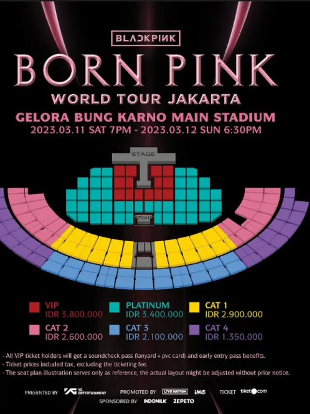 BLACKPINK World Tour 'BORN PINK' Jakarta Seating Plan