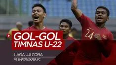 Berita video momen gol-gol Timnas Indonesia U-22 ke gawang Bhayangkara FC dalam laga uji coba di Stadion Patriot, Bekasi, Rabu (6/2/2019).