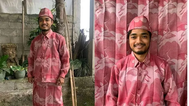 Viral Baju Lebaran Kelewat Unik Terbuat dari Gorden, Ini 6 Potretnya