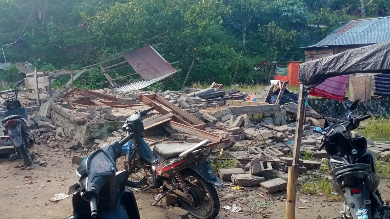 Dampak gempa di Sulteng. (BNPB)