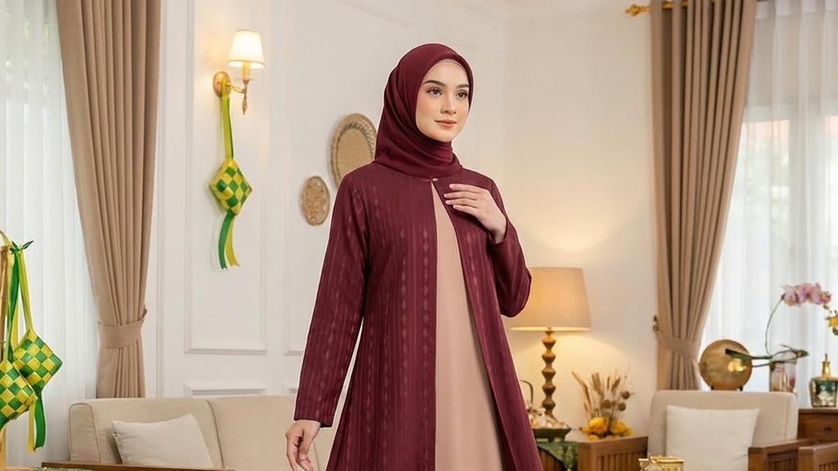 8 Model Gamis Kombinasi 2 Warna Terbaru untuk Lebaran 2026, Tampil Elegan di Hari Raya