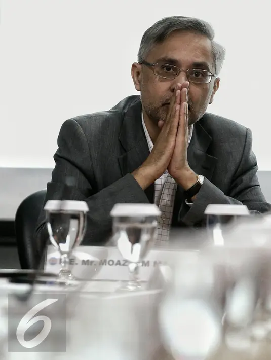 H.E. Mr. Moazzam Malik (UK Ambassador to Indonesia) saat mengikuti diskusi Umat Muslim Inggris dan Umat Muslim Islam di Jakarta, Senin (29/2/2016). Dalam diskusi tersebut bertema "Melawan Ekstrimisme Kekerasan". (Liputan6.com/Faizal Fanani)