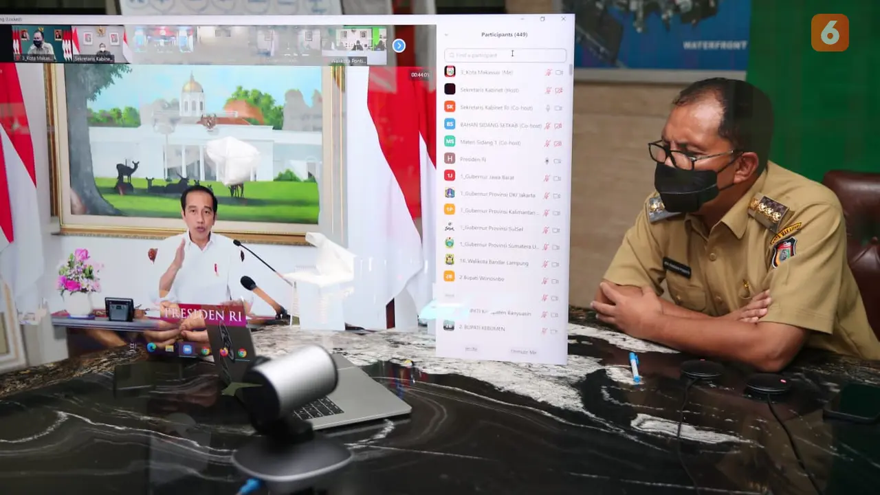 Rapat virtual kepala daerah bersama Jokowi (Liputan6.com/Fauzan)