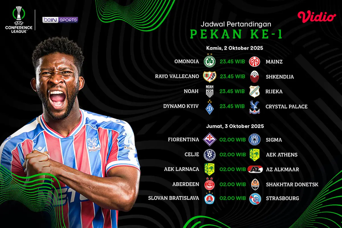Jadwal UECL Pekan pertama eksklusif tayang di Vidio. (dok. vidio.com)