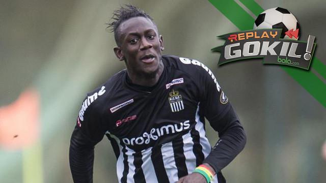 Gelandang Charleroi, Amara Baby mencetak gol spektakuler seperti yang pernah dilakukan oleh Roberto Carlos kala membela Real Madrid dan pelanggaran kasar yang membuat hidung lawan berdarah.