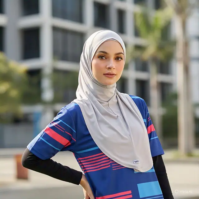 Kaos Olahraga Longgar dengan Manset