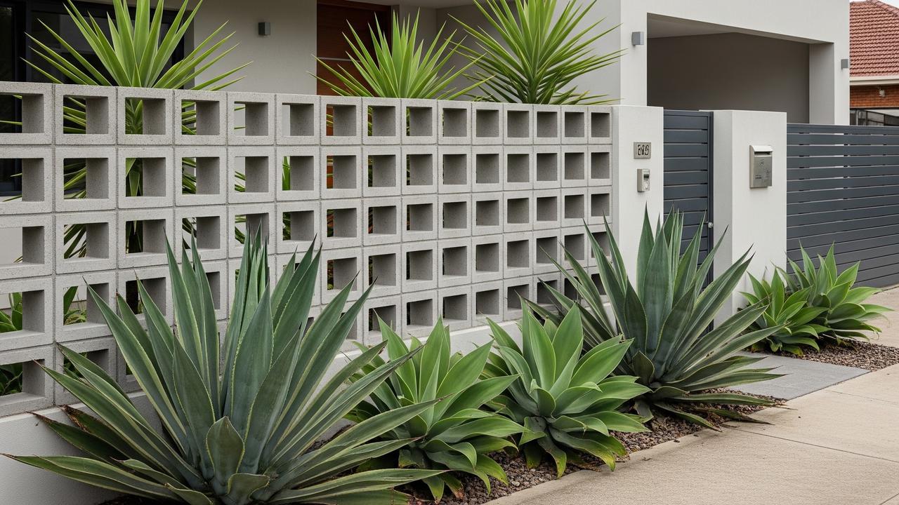 Inspirasi Roster Beton dengan Agave (AI Generated)