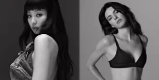 Jennie BLACKPINK dan Kendall Jenner tampil dengan gaya sensual di kampanye Calvin Klein terbaru. [@calvinklein]