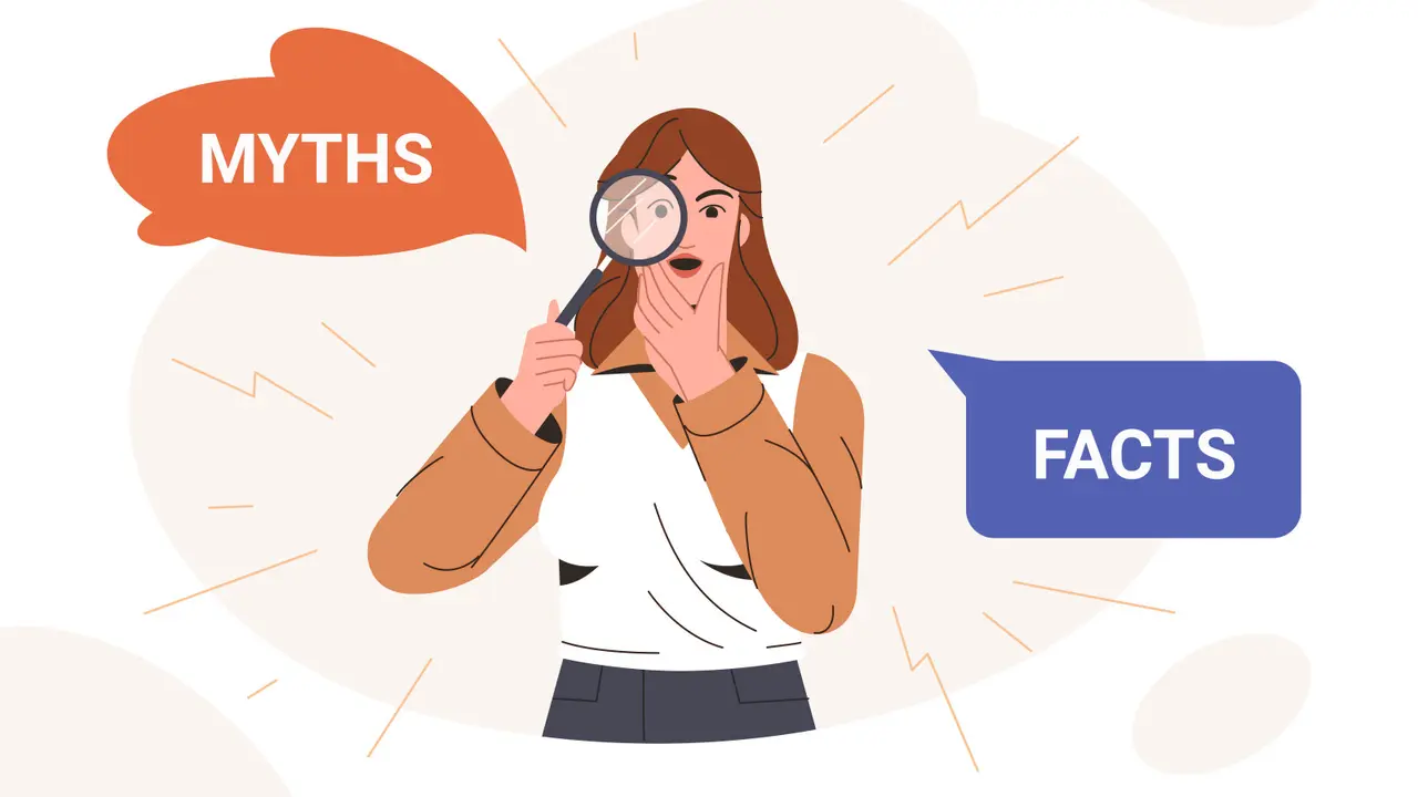 Ilustrasi mitos vs fakta