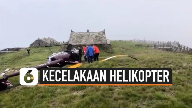 VIDEO: Detik-Detik Menegangkan Helikopter Jatuh di Tempat Wisata