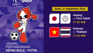 Asian Games 2026 Women’s Football: Jepang vs Cina Taipei dan Vietnam vs Thailand di Vidio
