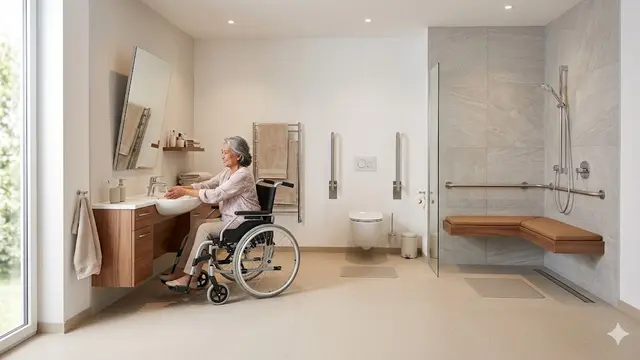 Desain Kamar Mandi yang Nyaman untuk Lansia Pengguna Kursi Roda