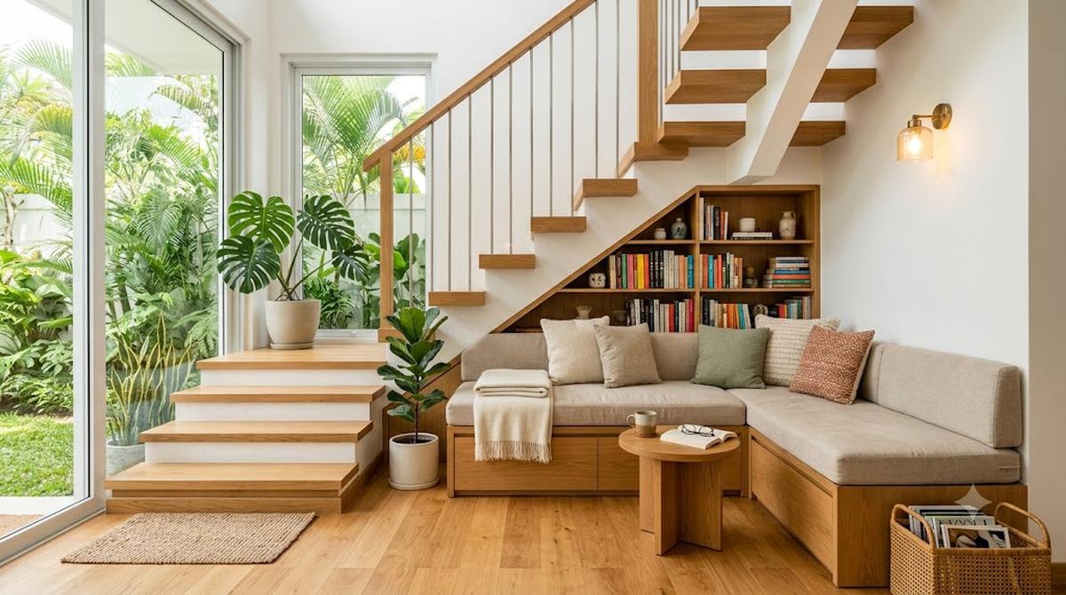Model Area Duduk di Bawah Tangga Rumah Minimalis