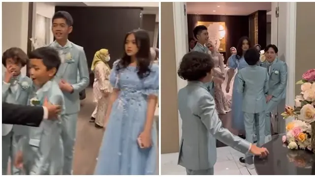 6 Potret Anak Sahrul Gunawan dan Dine Mutiara di Pernikahan Orangtuanya, Kompak