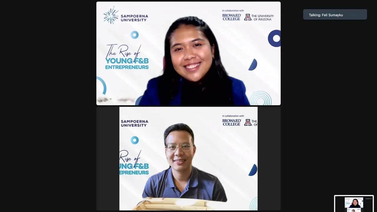 Webinar The Rise of Young F&B Entrepreneurs yang digagas oleh Sampoerna University. (Ist).