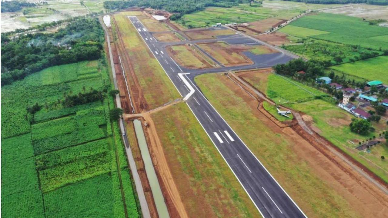 Pembangunan Bandara Jenderal Besar Soedirman Purbalingga mencapai 83,83 persen per 10 Januari 2021. (Foto: Liputan6.com/Rudal Afgani Dirgantara)