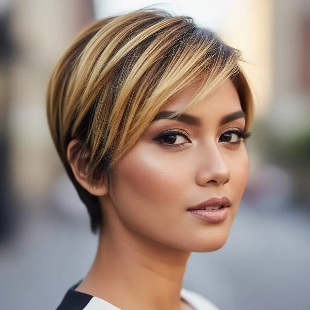 Model Rambut Pendek Cat Pirang untuk Kulit Sawo Matang