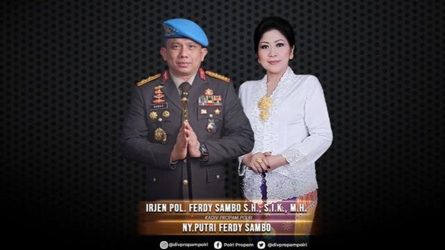 Kadiv Propam nonaktif Irjen Pol Ferdy Sambo bersama sang istri Putri Candrawathi.