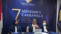 Pidato politik Ketua umum Partai Garuda Ahmad Ridha Sabana saat peringatan Hari Ulang Tahun (HUT) Ke-7 Partai Garuda di Jakarta. (Liputan6.com/ Ist)