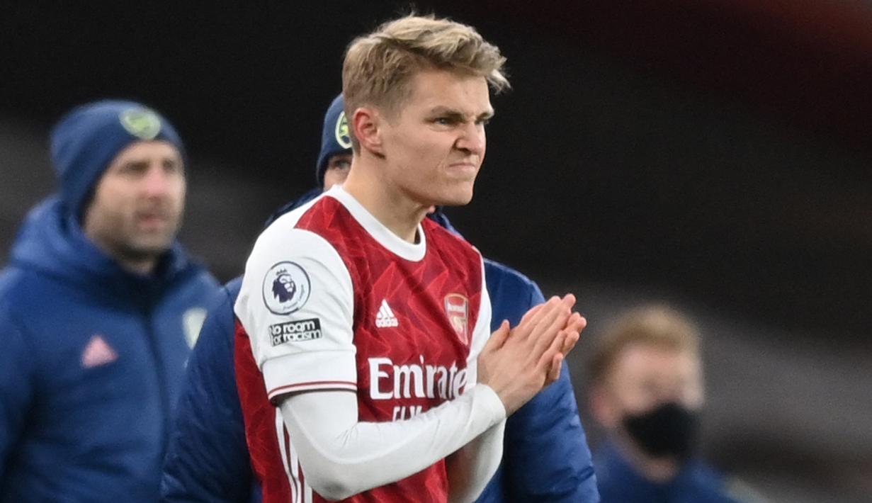 Martin Odegaard. Gelandang serang asal Norwegia ini didatangkan dari Stromsgodset pada Januari 2015. Telah 4 kali dipinjamkan ke Heerenveen, Vitesse, Real Sociedad dan kini Arsenal. Di Arsenal telah tampil dalam 15 laga di semua ajang kompetisi dengan mencetak 2 gol. (AFP/Shaun Botterill/Pool)