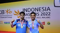 Ganda putra Rahmat Hidayat/Pramudya Kusumawardana akan berpisah usai menjuarai&nbsp;Indonesia International Challenges dan Indonesia Masters 2022 di Malang. Keduanya akan kembali ke pasangan bermainnya masing-masing. (foto: PBSI)