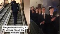 Video Rombongan Pria Nonton Minions: The Rise of Gru dengan Setelan Jas Ini Viral (sumber: TikTok/@bill.hirst)