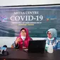 Wali Kota Bontang Neni Moerniaeni saat memberikan konferensi pers terkait penanganan Covid-19. (Foto: Humas Pemkot Bontang)