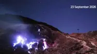 Blue Fire Muncul di Kawah Manuk (Antara)