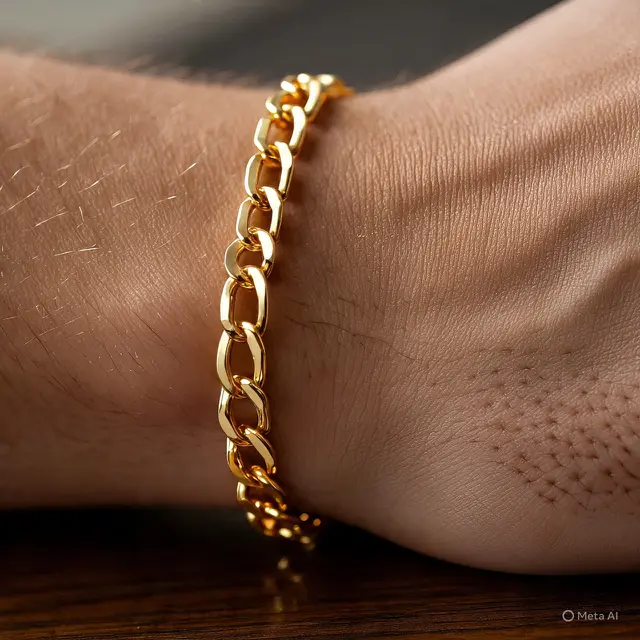 Gelang Emas Rantai Pria Model Cuban Link