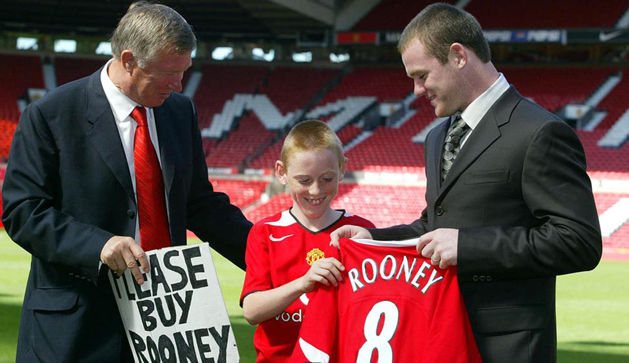 Wayne Rooney bergabung dengan Manchester United saat berusia 18 tahun dengan harga 27 juta poundsterling pada tahun 2004. (AFP Photo/Paul Barker)