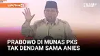 Presiden Prabowo Subianto menghadiri penutupan Masyawarah Nasional VI Partai Keadilan Sejahtera (PKS), Jakarta, Senin (29/9). Kepala Negara mengungkap jika dirinya tidak dendam dengan Anies Baswedan.
