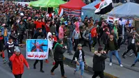 Demonstrasi masyarakat Irak menentang Mohamed Alawi sebagai Perdana Menteri baru. pada Minggu 2 Februari 2020. (Source: AP/ Khalid Mohammed)