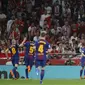 Barcelona menjuarai Copa del Rey 2017-2018 setelah menang 5-0 atas Sevilla pada partai final, Minggu (22/4/2018) dini hari WIB. (AP Photo/Paul White)