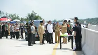 Presiden Joko Widodo mengecek lokasi ibu kota negara. (Liputan6.com/Abelda Gunawan)