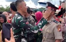 Tangis dan Haru, Momen Anggota TNI Tinju Perut Sang Adik Polisi Usai Pelantikan di SPN Polda Kalbar Singkawang