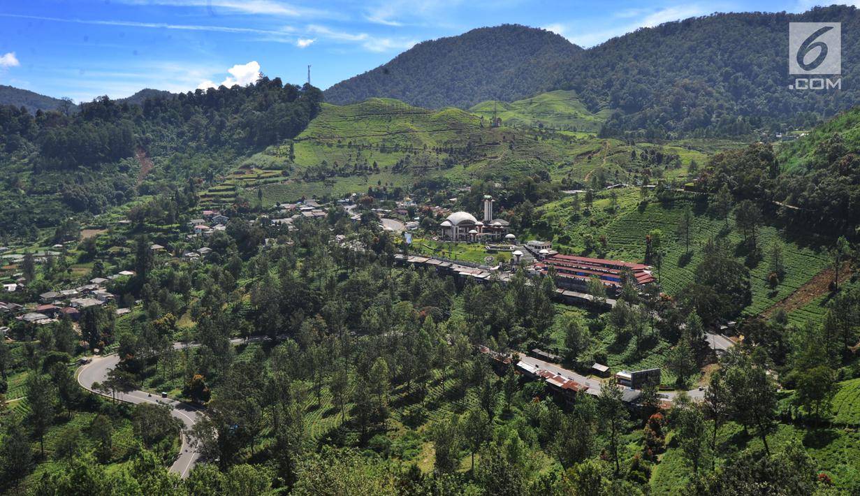 Pemandangan kawasan Puncak yang terlihat sepi, Bogor (29/03). Sebelumnya, tebing penyangga Jalan Nasional di kawasan Puncak Pass, Ciloto Cianjur longsor sedalam 40 meter. (Merdeka.com/Arie Basuki)