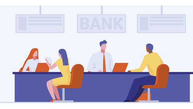 Ilustrasi bank, karyawan bank
